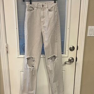 PacSun Light Tan Distressed Women Jeans